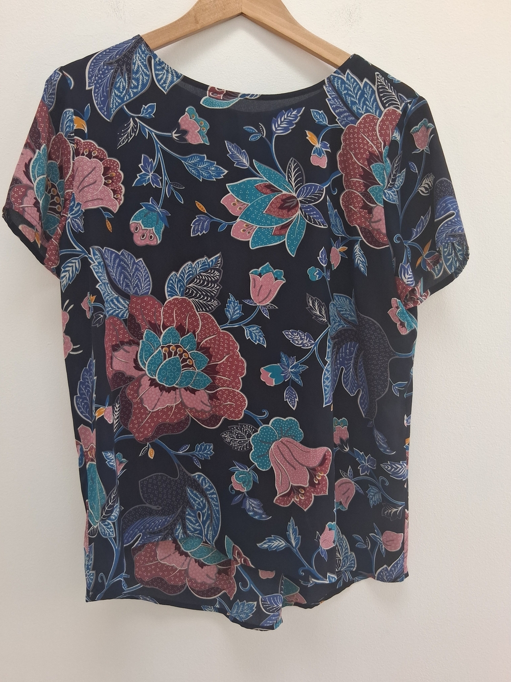 LOFT Women's Floral Short-Sleeve Top Size Large